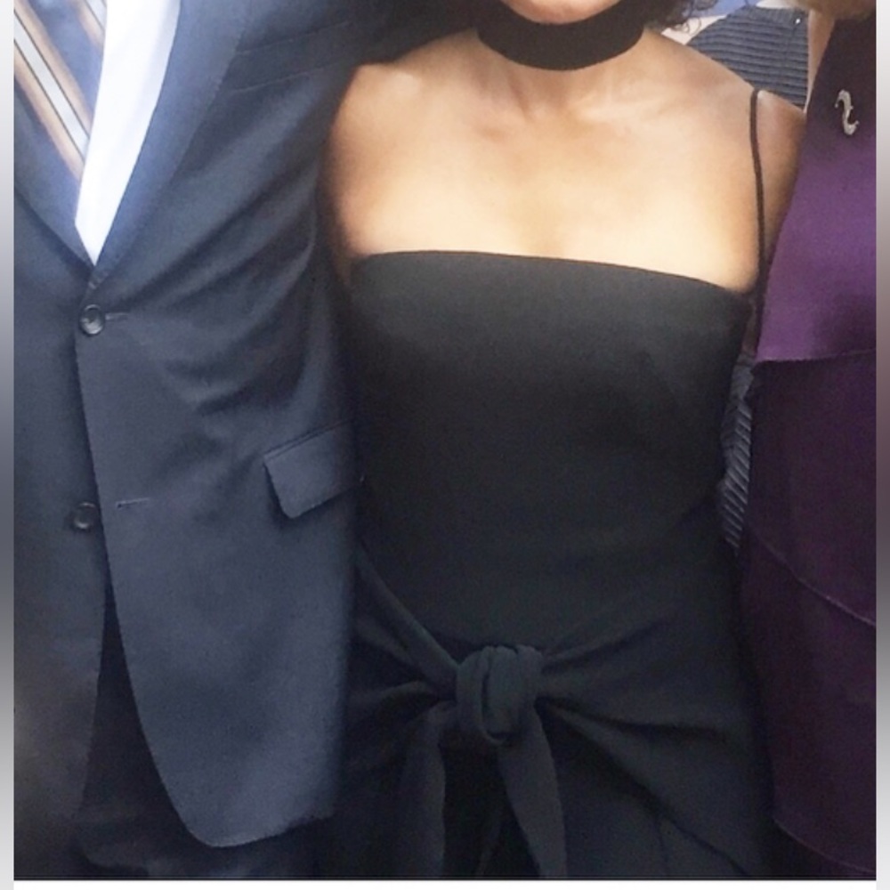 CARLISLE • PER SE • Stunning Black Strapless Wide Leg Jumpsuit - Picture 10 of 14